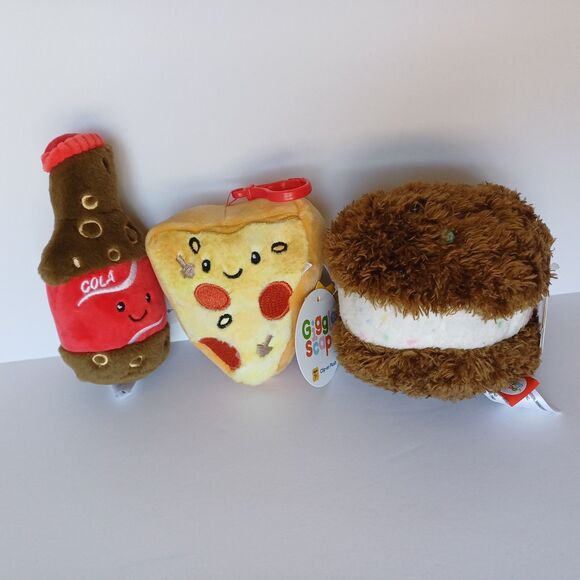 Back-to-School Bag clip-on bundle giggle scape plush Burger/cola/pizza - Picture 1 of 10